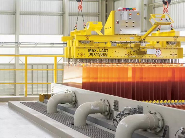 Yellow recycling plant BOB (Bleed Treatment Olen Beerse) for extracting metals such as nickel and copper from electrolyte streams