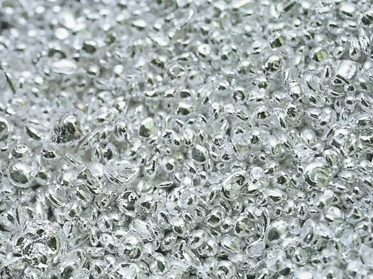 Close-up of silver granules