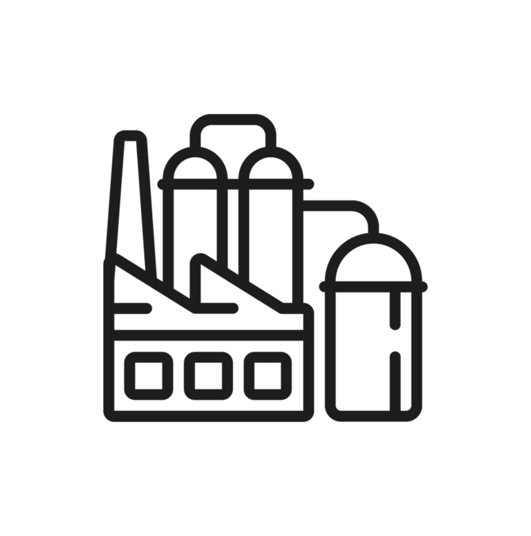 Black line factory icon