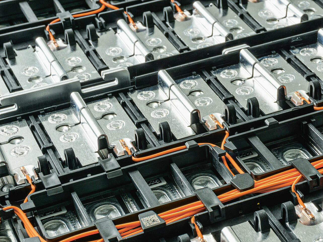 Technology inside an electric car as soldered connections