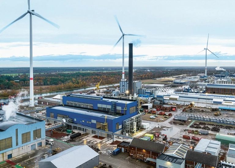 Aerial view of the Belgian Aurubis site Bleed Treatment Olen Beerse (BOB)